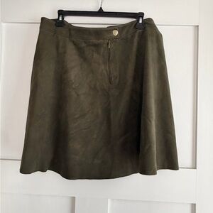 H&M olive green faux suede A-Line mini Skirt